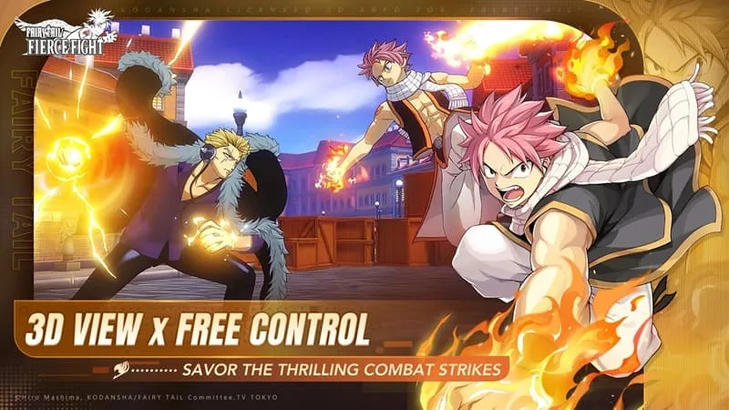 alt: Hình ảnh chiến đấu trong game FAIRY TAIL với hiệu ứng đẹp mắt