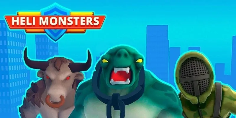alt: Hình ảnh game Heli Monsters với cảnh trực thăng bắn quái vật