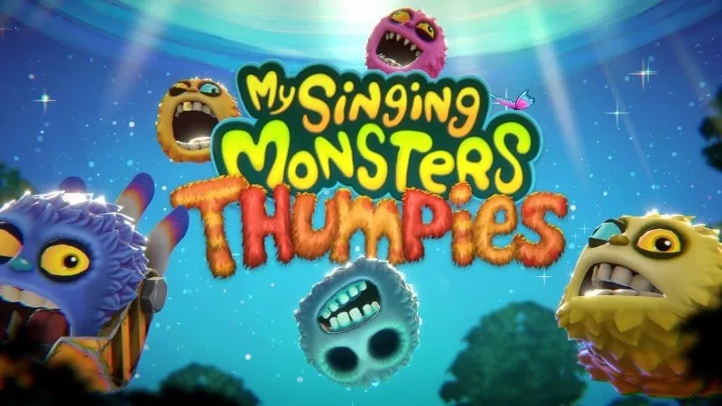 alt: Hình ảnh game My Singing Monsters Thumpies với những quái vật đầy màu sắc đang nhảy múa.
