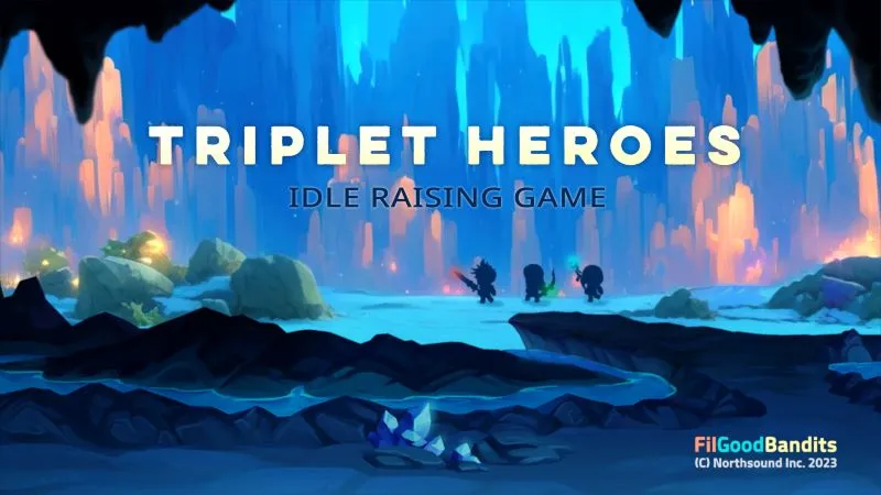 alt: Hình ảnh game Triplet Heroes với ba nhân vật chính