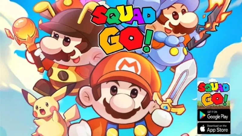 alt: Hình ảnh gameplay Squad GO với hiệu ứng chiến đấu đẹp mắt