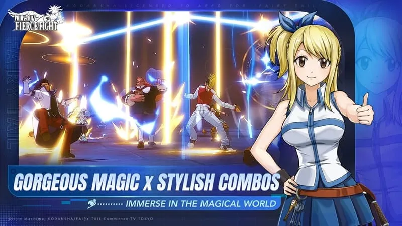 alt: Hình ảnh nhân vật trong game FAIRY TAIL tung chiêu thức