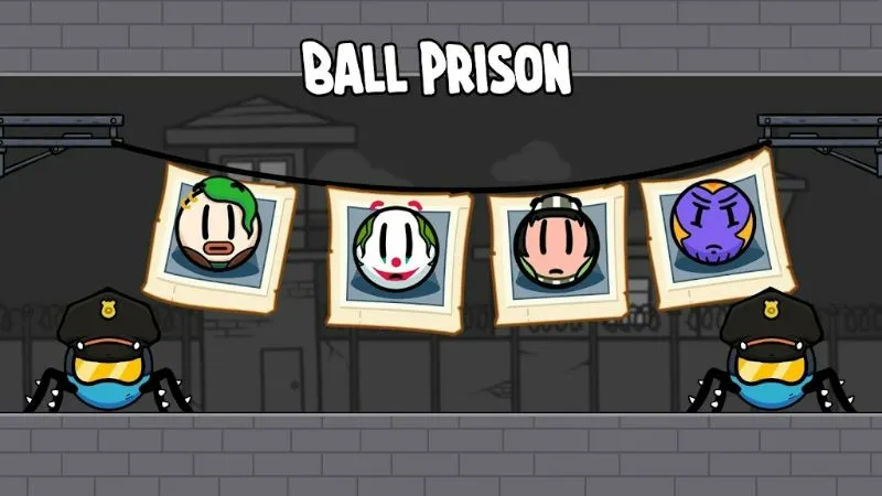 alt: Hình ảnh quả bóng vượt chướng ngại vật trong game Ball Prison