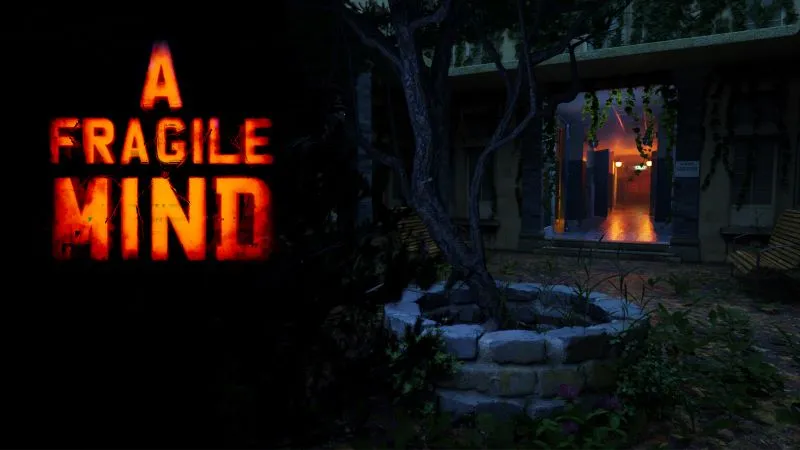 alt text: Hình ảnh game A Fragile Mind với khung cảnh u ám, một ngôi nhà cũ kỹ và cây cối xơ xác