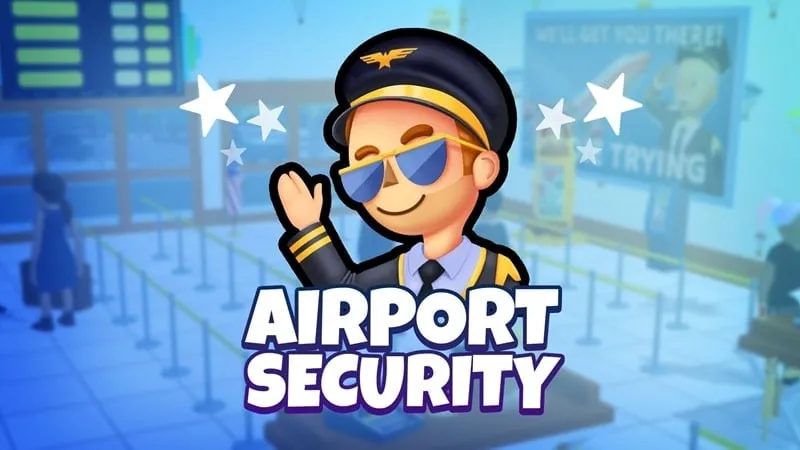 alt text: Hình ảnh game Airport Security với nhân vật đang kiểm tra hành lý của hành khách tại sân bay