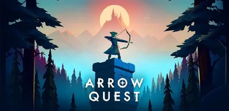 alt text: Hình ảnh game Arrow Quest với cung thủ bắn tên vào quái vật