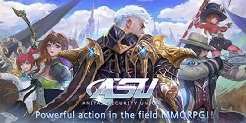 alt text: Hình ảnh game ASU với nhân vật chính đang chiến đấu với quái vật