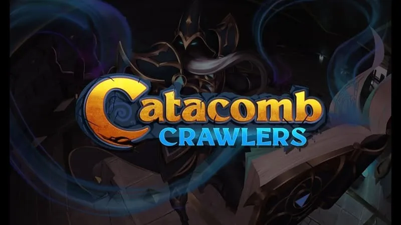 alt text: Hình ảnh game Catacomb Crawlers với nhân vật chính đang chiến đấu với quái vật trong hầm mộ tối tăm.