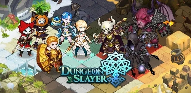 alt text: Hình ảnh game Dungeon Slayer SRPG với giao diện chiến đấu hấp dẫn.