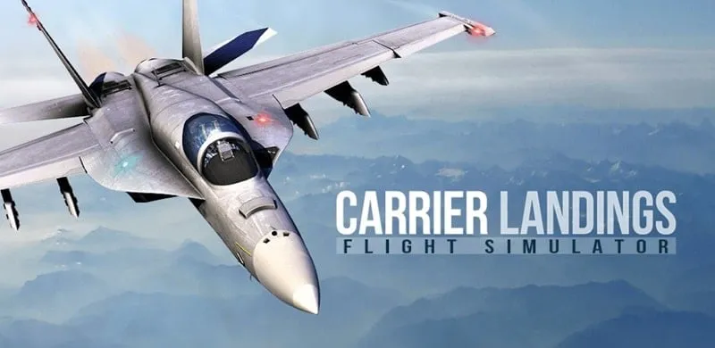 alt text: Hình ảnh game F18 Carrier Landing PRO với máy bay F18 đang chuẩn bị hạ cánh trên tàu sân bay