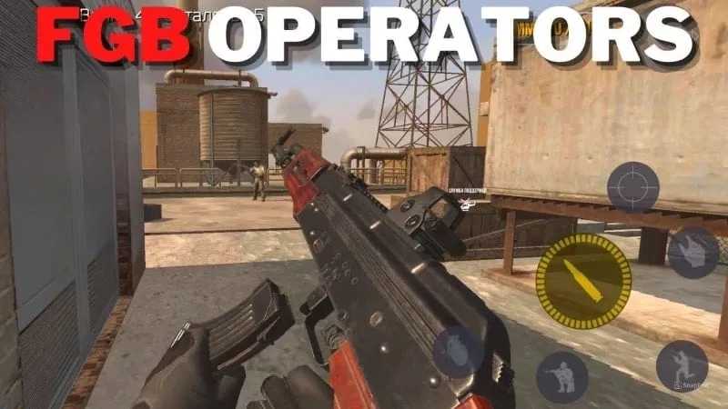 alt text: Hình ảnh game FGB Operators với đồ họa chân thực, người lính đang ngắm bắn