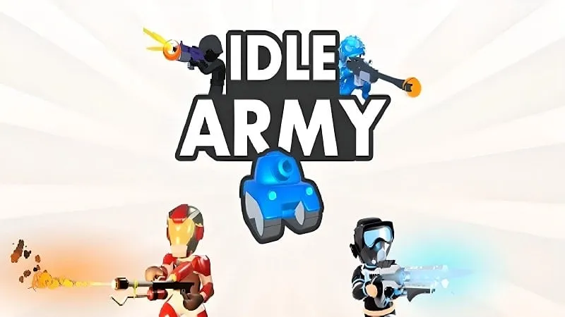 alt text: Hình ảnh game Idle Army hiển thị giao diện chiến đấu