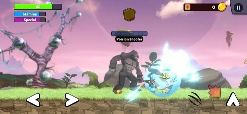 alt text: Hình ảnh game Kaiju Brawl với cảnh chiến đấu hoành tráng