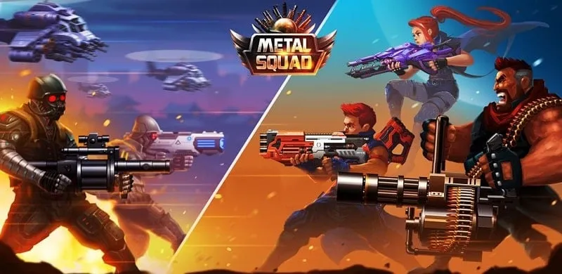 alt text: Hình ảnh game Metal Squad với nhân vật chính đang chiến đấu