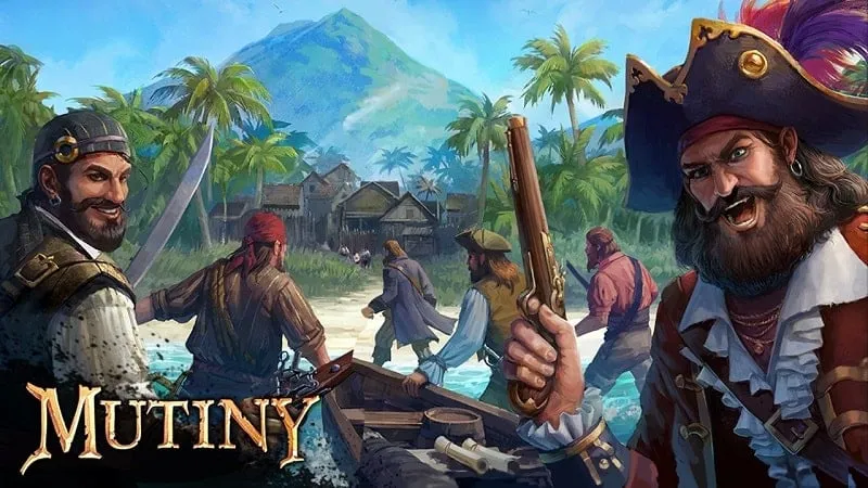 alt text: Hình ảnh game Mutiny: Pirate Survival với nhân vật chính đang chiến đấu