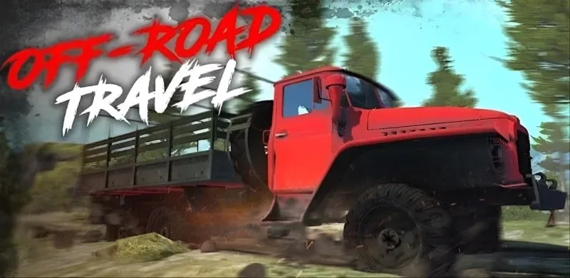 alt text: Hình ảnh game Off-Road Travel với một chiếc xe địa hình đang vượt qua địa hình hiểm trở