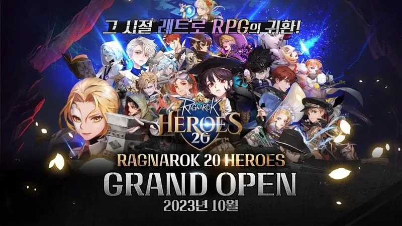 alt text: Hình ảnh game Ragnarok 20 Heroes với giao diện chiến đấu hấp dẫn