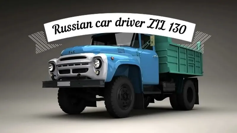 alt text: Hình ảnh game Russian Car Driver ZIL 130 Premium với chiếc xe tải ZIL 130 đang di chuyển trên đường