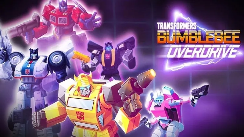 alt text: Hình ảnh game Transformers Bumblebee với robot Bumblebee màu vàng nổi bật trên nền thành phố đang cháy nổ