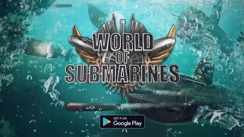 alt text: Hình ảnh game World of Submarines: Navy PvP với tàu ngầm đang di chuyển dưới nước