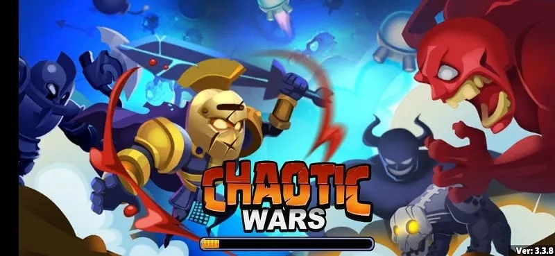 alt text: Hình ảnh gameplay Chaotic War 3 với giao diện chiến đấu và các anh hùng