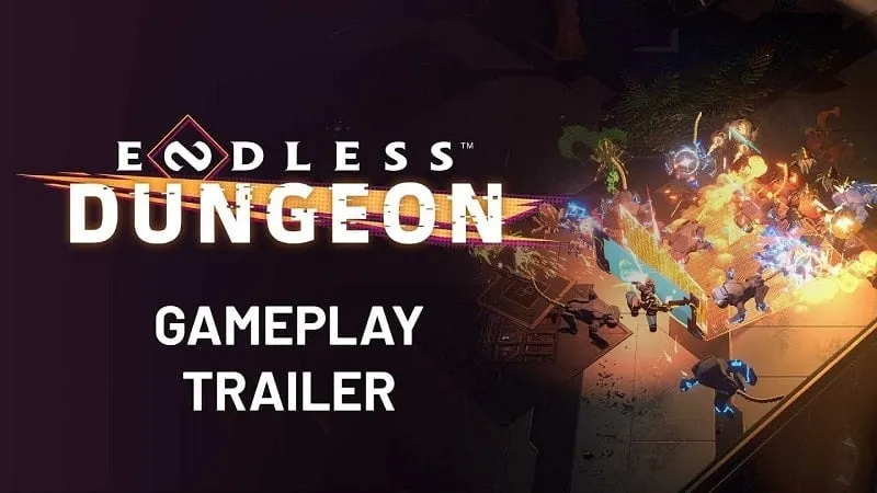 alt text: Hình ảnh gameplay EndlessDungeon với nhân vật chiến đấu với quái vật
