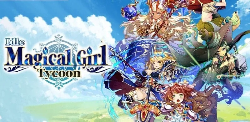 alt text: Hình ảnh gameplay Idle RPG Tower với đồ họa chibi dễ thương, thể hiện các pháp sư waifu chiến đấu chống lại quái vật trong một tòa tháp.