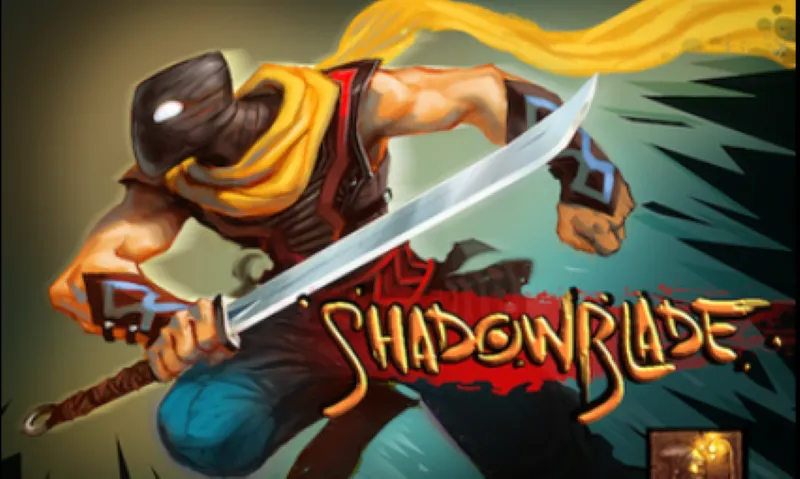 alt text: Hình ảnh gameplay Shadow Blade với nhân vật ninja Kuro đang chiến đấu