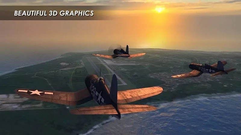 alt text: Hình ảnh gameplay Wings of Steel với cảnh máy bay chiến đấu trên biển