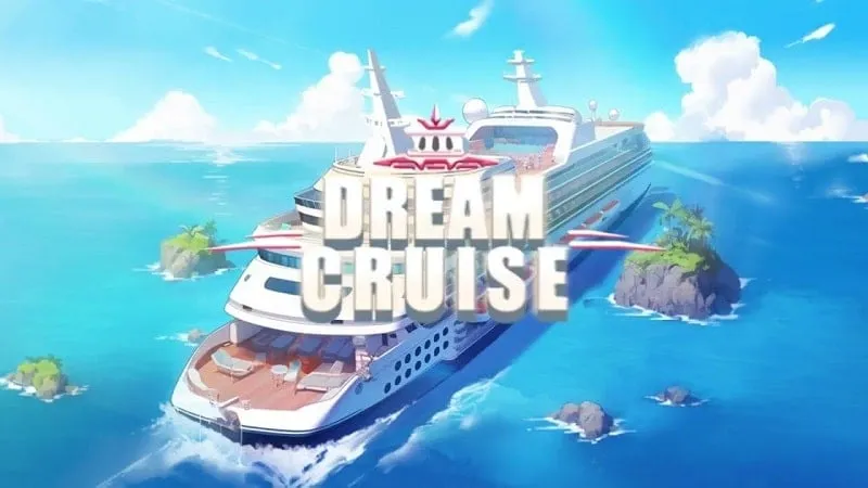 alt text: Hình ảnh giao diện game Dream Cruise với một du thuyền sang trọng trên biển