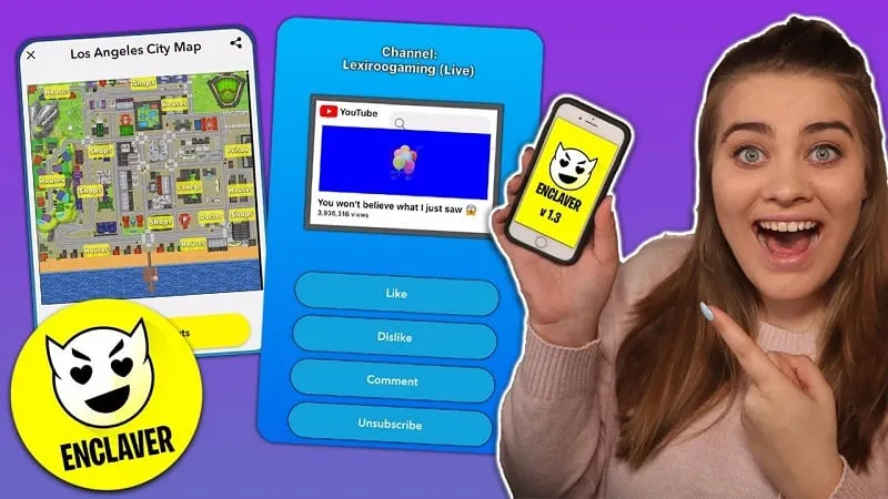 alt text: Hình ảnh giao diện game Enclaver với đồ họa sống động