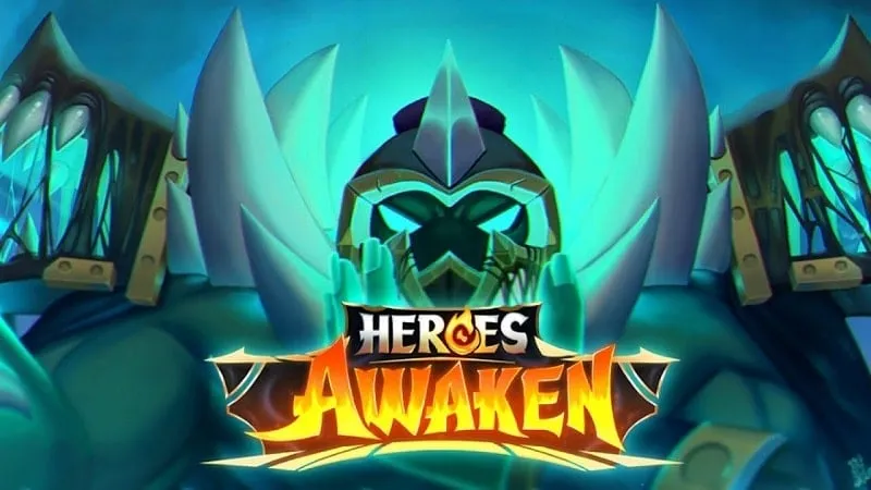 alt text: Hình ảnh giao diện game Heroes Awaken với đồ họa 3D đẹp mắt, thể hiện các nhân vật anh hùng trong game.