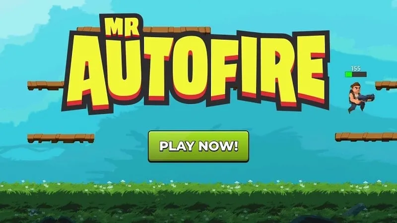 alt text: Hình ảnh giao diện game Mr Autofire với nhân vật chính đang chiến đấu