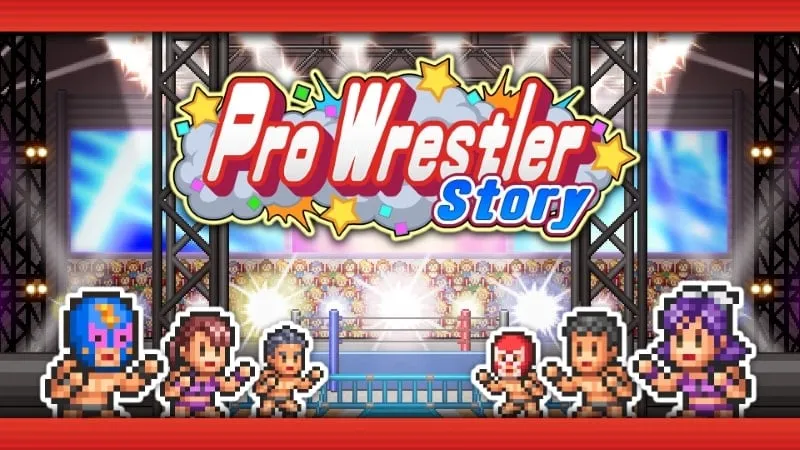 alt text: Hình ảnh giao diện game Pro Wrestler Story với đồ họa pixel đặc trưng