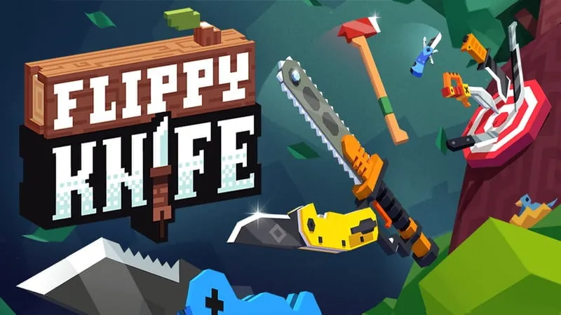 alt text: Hình ảnh minh họa game Flippy Knife với một con dao đang được lật trên không
