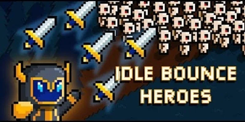 alt text: Hình ảnh minh họa game Idle Bounce Heroes với hiệu ứng đồ họa bắt mắt