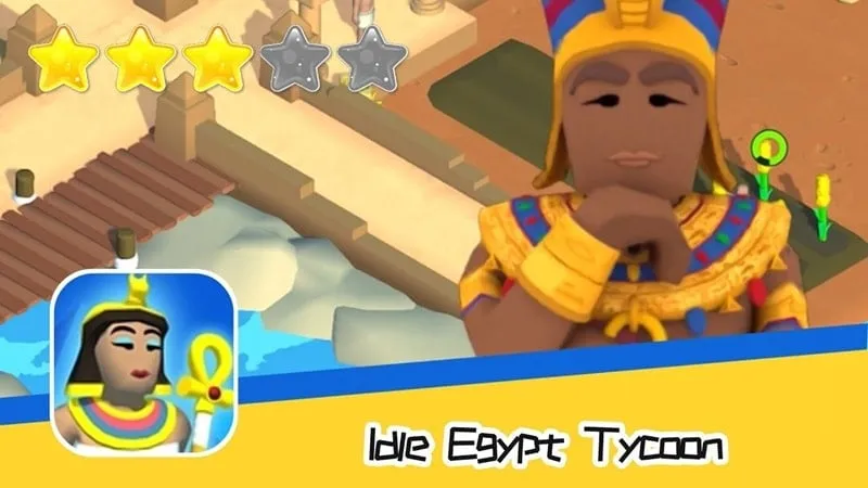 alt text: Hình ảnh minh họa game Idle Egypt Tycoon với kim tự tháp và sông Nile