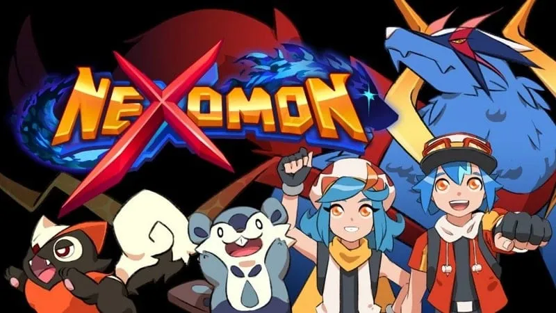alt text: Hình ảnh minh họa game Nexomon với nhân vật chính và các Nexomon