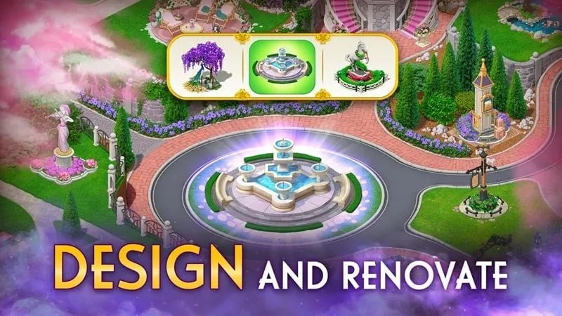 Alt text: Hình ảnh một khu vườn trong game Twilight Land với đồ họa đẹp mắt.
