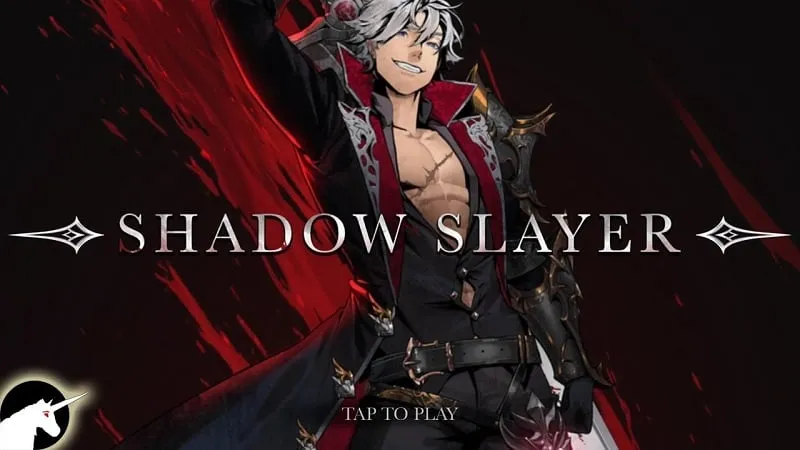Alt text: Hình ảnh nhân vật chính trong game Shadow Slayer với tạo hình mạnh mẽ, huyền bí, đang chuẩn bị chiến đấu với quái vật trong bối cảnh u tối.