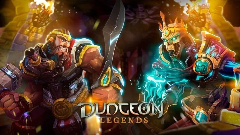 alt text: Hình ảnh nhân vật trong game Dungeon Legends với hiệu ứng kỹ năng đẹp mắt