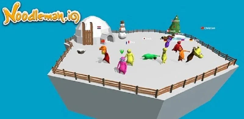 alt text: Hình ảnh nhân vật trong game Noodleman.io với tạo hình ngộ nghĩnh như cục bột