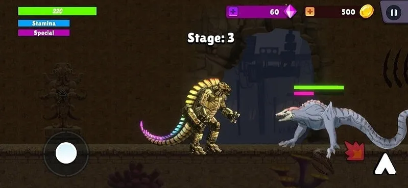 alt text: Hình ảnh quái vật trong game Kaiju Brawl