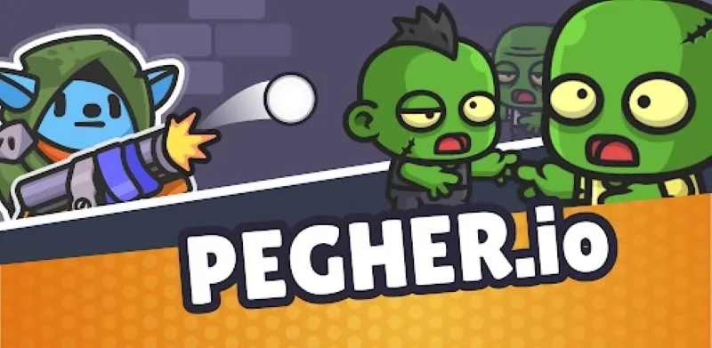 Ảnh minh họa game Pegher.io với nhân vật chính và zombie