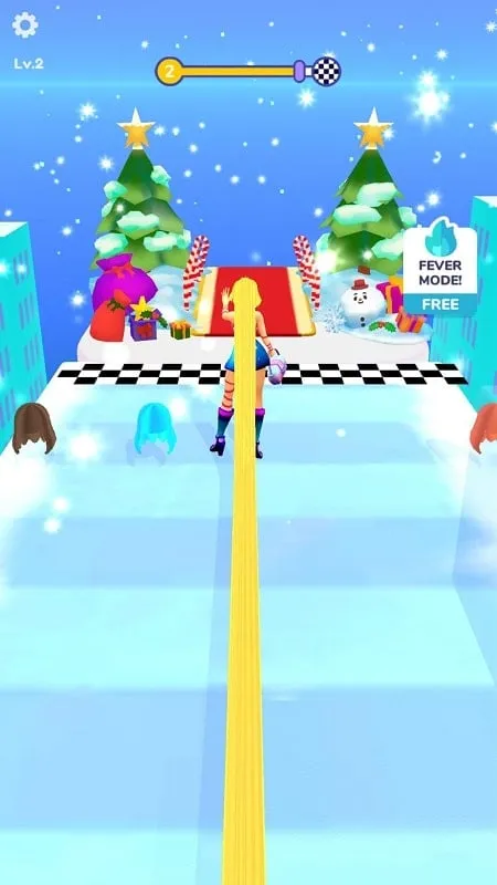 Các nhân vật nam trong game Hair Challenge đang chờ đợi ở đích đến