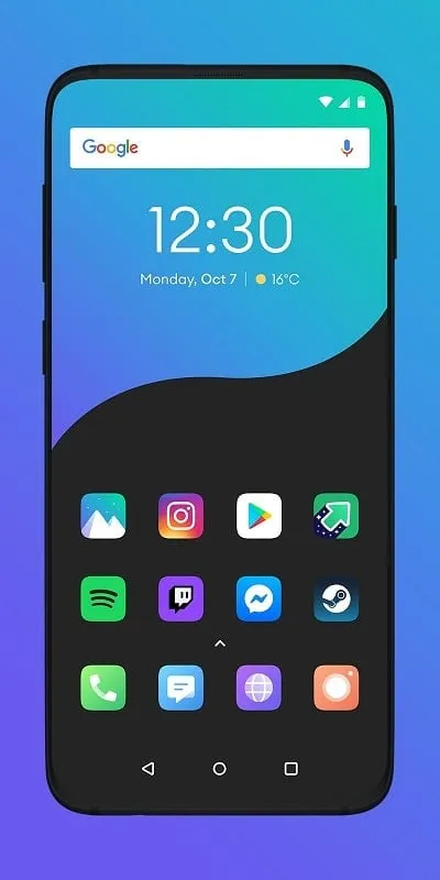 Giao diện ứng dụng Borealis cho phép người dùng tùy chỉnh icon