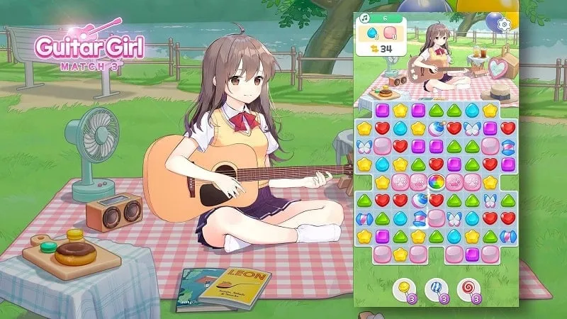 Guitar Girl Match 3 Mod Vô Hạn Di Chuyển