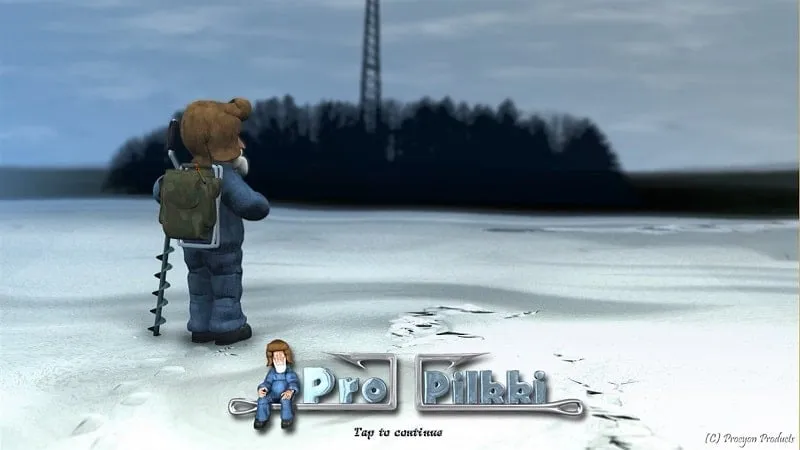 Hình ảnh game Pro Pilkki 2 với cảnh câu cá trên băng tuyết.