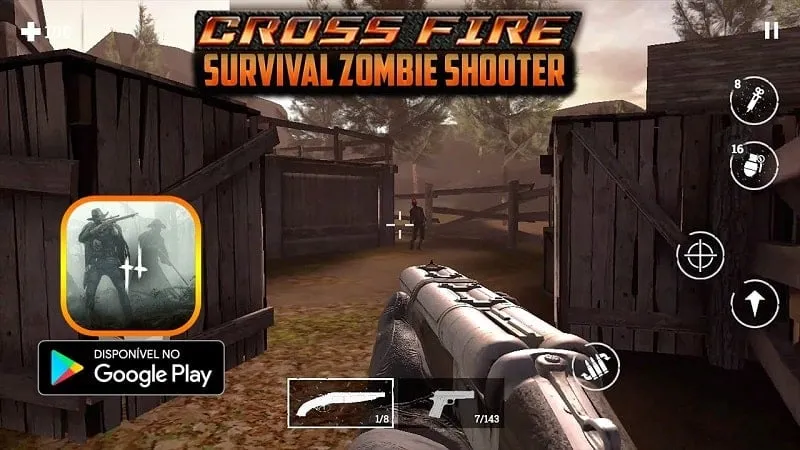 Hình ảnh game Wild West Survival với nhân vật đang bắn zombie