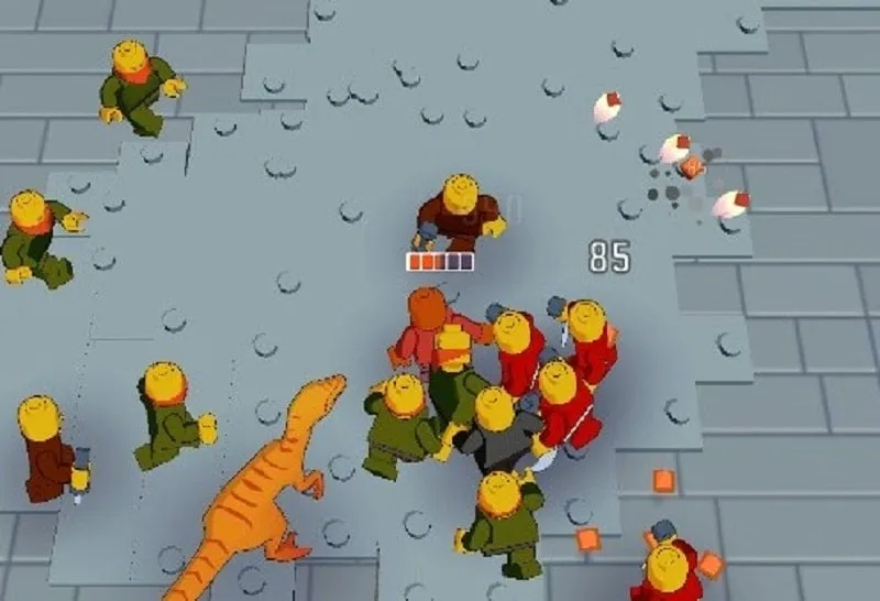 Hình ảnh trong game Mini Heroes với nhân vật chính và quái vật